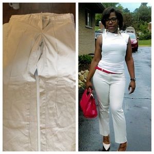 Beige cropped trousers